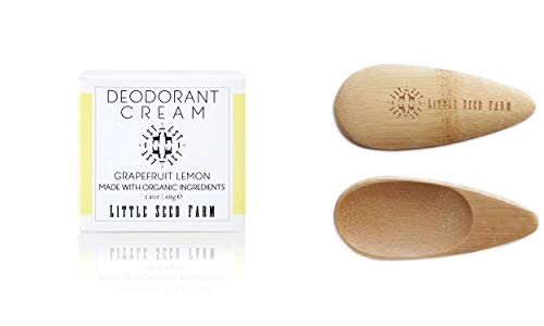 Little Seed Farm All Natural Deodorant Cream- Aluminum Free Deodorant for Women or Men- 2.4 Ounce - Grapefruit Lemon Plus Applicators Bundle