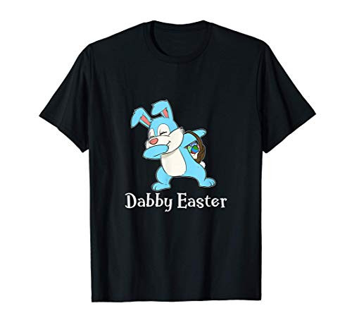 Cute Dabbing Easter Bunny Egg Basket Graphic T-Shirt