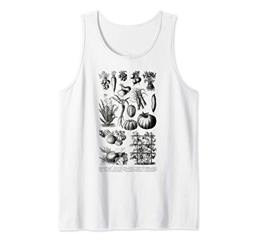 Vegetable Identification Reference Chart Botanical Kitchen Tank Top