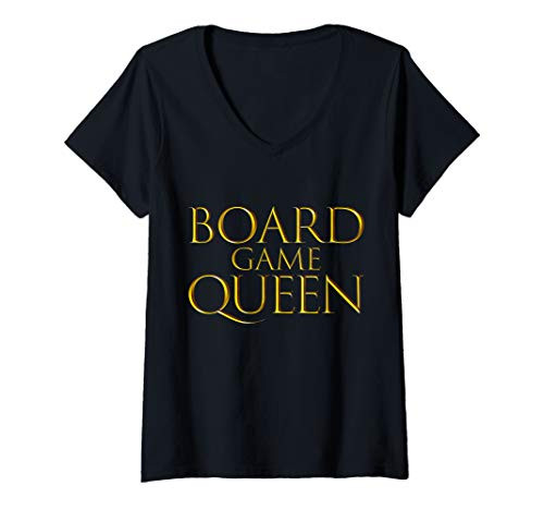 Womens Board Game Queen Top Gift For Family Board Game Night Woman V-Neck T-Shirt