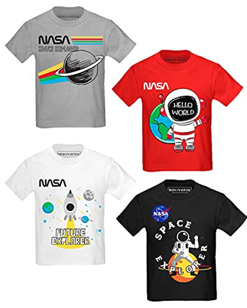 BROOKLYN VERTICAL 4-Pack Toddler NASA Print Outer Space Rocket Ship Short Sleeve T-Shirt | Soft Cotton Sizes 2T-4T -Combo B- 2T- BROOKLYN VERTICAL 4-Pack Toddler NASA Print Outer Space Rocket Ship Short Sleeve T-Shirt | Soft Cotton Sizes 2T-4T -Combo B- 2T-