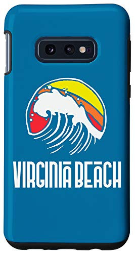 Galaxy S10e Virginia Beach Vintage 80s Retro Surfing Beach Wave Graphic Case