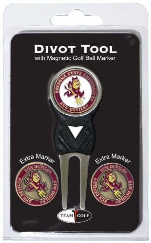 Team Golf NCAA Arizona State Sun Devils Divot Tool with 3 Golf Ball Markers Pack, Markers are Removable Magnetic Double-Sided Enamel