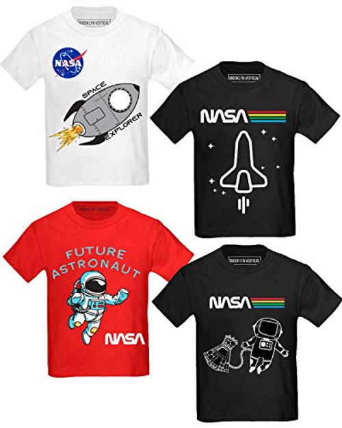 BROOKLYN VERTICAL 4-Pack Toddler NASA Print Outer Space Rocket Ship Short Sleeve T-Shirt | Soft Cotton Sizes 2T-4T -Combo A- 3T- BROOKLYN VERTICAL 4-Pack Toddler NASA Print Outer Space Rocket Ship Short Sleeve T-Shirt | Soft Cotton Sizes 2T-4T -Combo A- 3T-