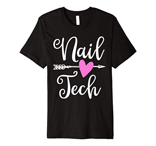cute Heart nail tech nails funny nail technician gift tee Premium T-Shirt