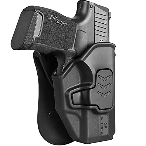 OWB Polymer Holster Compatible with Sig Sauer P365/P365 SAS/Micro-Compact Pistol P365 Holster 9mm Concealed Carry Outside Waistband Paddle and Belt Clip P365 Gun Holster for Man/Woman- Adj. Cant