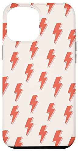 iPhone 12 Pro Max Lightning Bolt Pattern in Cute Modern Trendy Orange and Pink Case