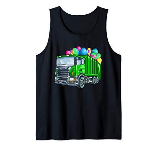 Easter Garbage Truck T Shirt Men Kids Boys Bunny Basket Eggs Tank Top