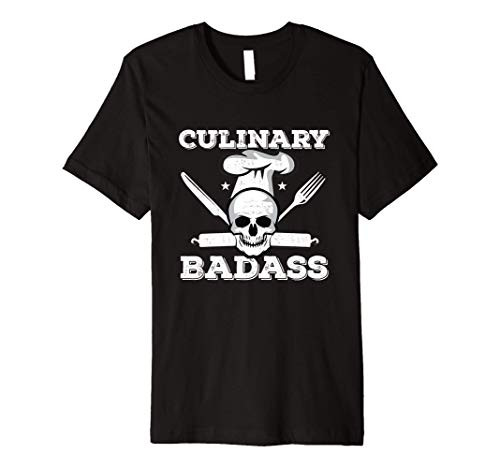 Cool Skull Culinary Badass Design For Kitchen Chef Premium T-Shirt