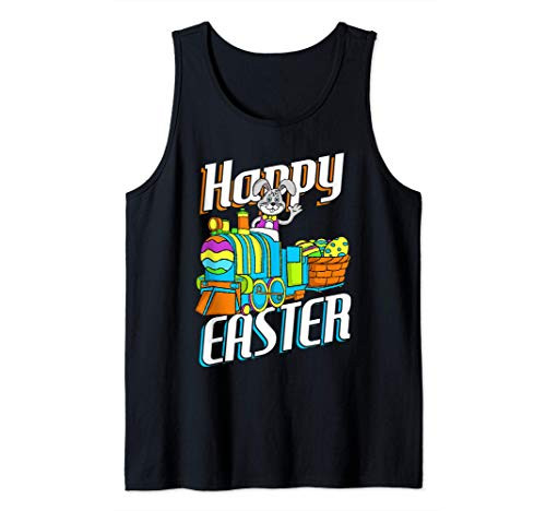 Happy Easter Rabbit Bunny Egg Hunting Train Basket Gift Tank Top
