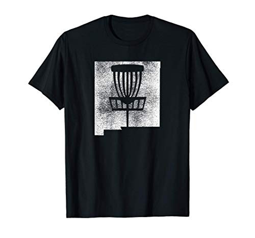 New Mexico Disc Golf State with Basket Distressed Graphic T-Shirt