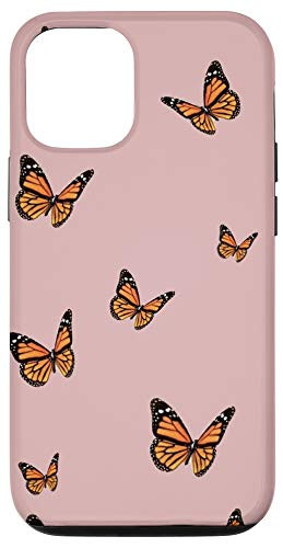 iPhone 12/12 Pro Aesthetic Orange Pink Butterfly Case