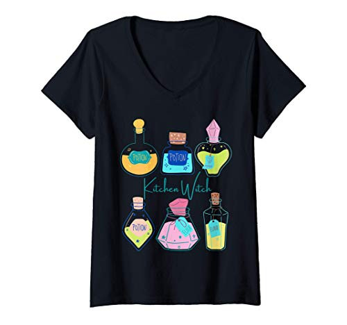 Womens Kitchen Witch Potions  and  Elixirs V-Neck T-Shirt