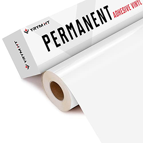 White Vinyl for Cricut - 12inch x 50 FT Glossy White Permanent Vinyl Roll- Adhesive Vinyl Sheets for Cricut- Silhouette and Cameo Cutters