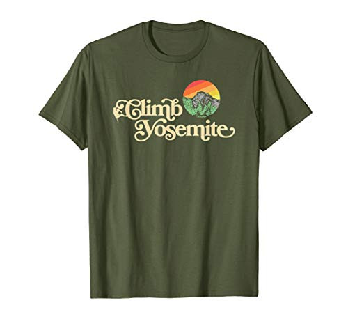 Climb Yosemite Vintage Style National Park Climbing Graphic T-Shirt