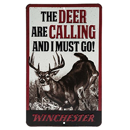 Open Road Brands Winchester Deer Calling Embossed Metal Sign Open Road Brands Winchester Deer Calling Embossed Metal Sign