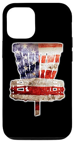 iPhone 12/12 Pro American Flag on Disc Golf Basket - Cool Disc Golf Flag Case