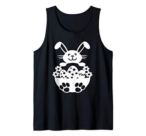 Kids Easter Bunny Basket with Eggs Tank Top