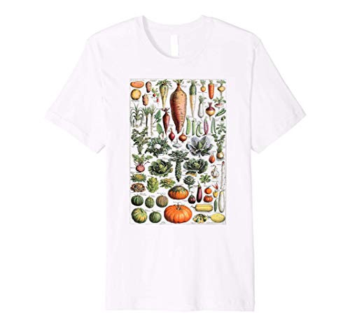 Kitchen Vegetable Identification Reference Chart Botanical Premium T-Shirt