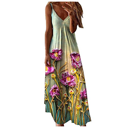 Womens Boho Casual Maxi Dress V Neck Sleeveless Sexy Elegant Beach Evening Long Maxi Floral Beach Dress Plus Size Yellow Womens Boho Casual Maxi Dress V Neck Sleeveless Sexy Elegant Beach Evening Long Maxi Floral Beach Dress Plus Size Yellow