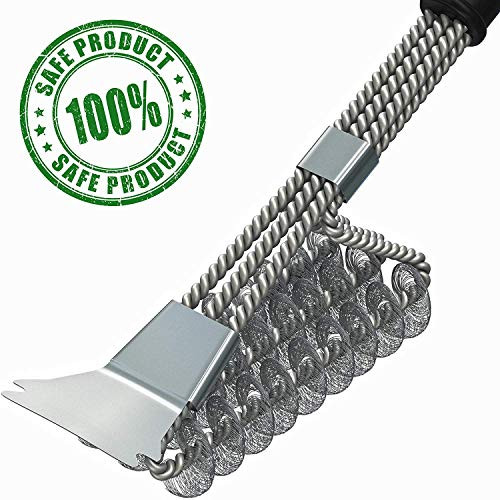 #1 BBQ Brush BBQ Grill Cleaning Brush with Scraper Grill Cleaner Safe Bristle Free Barbecue Grill Brush #1 BBQ Brush BBQ Grill Cleaning Brush with Scraper Grill Cleaner Safe Bristle Free Barbecue Grill Brush