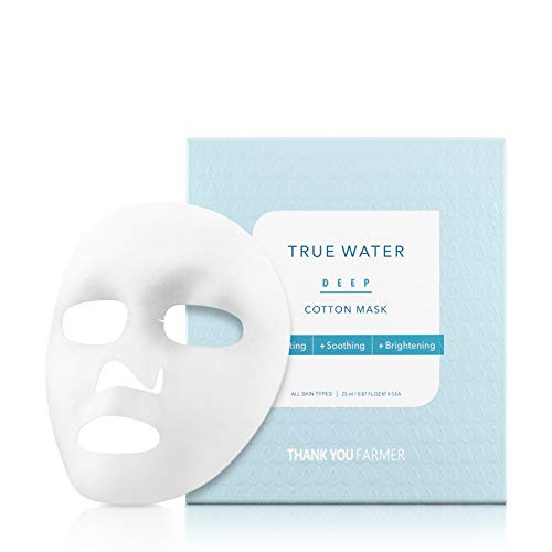 THANKYOU FARMER True Water Deep Cotton Mask -Box of 5- | Hydrating- Soothing- Brightening