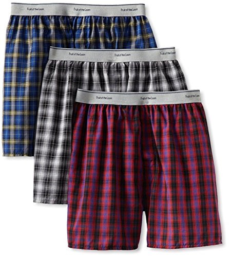 Fruit of the Loom Men's 5-Pack Exposed-Waistband Boxer Shorts Boxers Underwear- 2XL