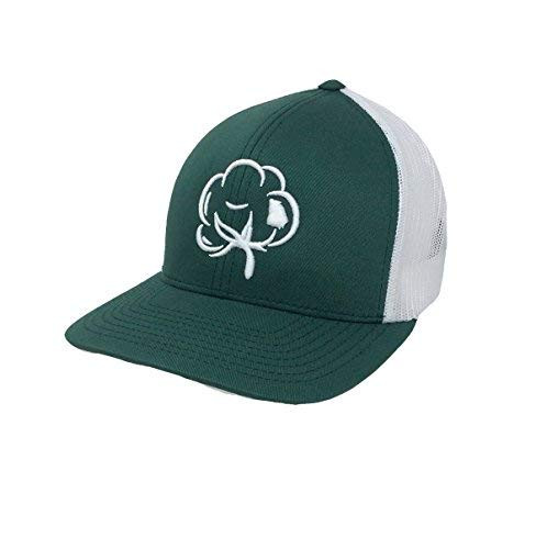 Heritage Pride Georgia State Pride Cotton Boll Trucker Hat-Pine Green-White Mesh