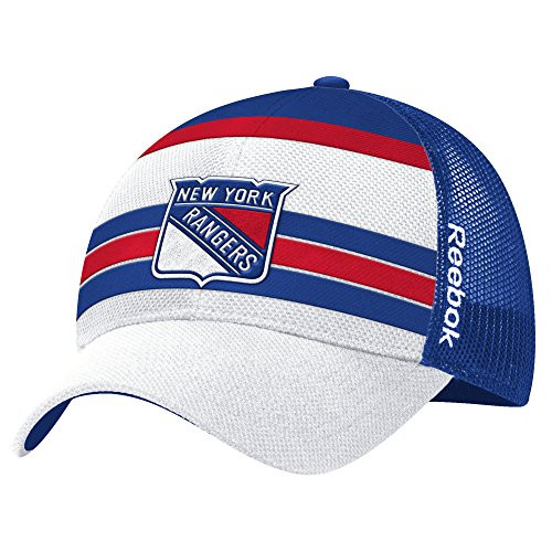 NHL New York Rangers Men's Face-Off Structured Flex Hat- One Size- White