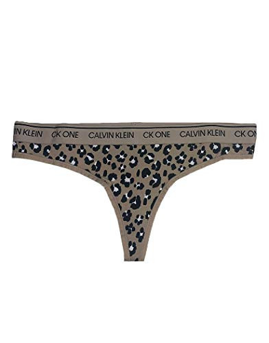 Calvin Klein Women's CK One Cotton Thong Panty- Stephen Animal Print- L