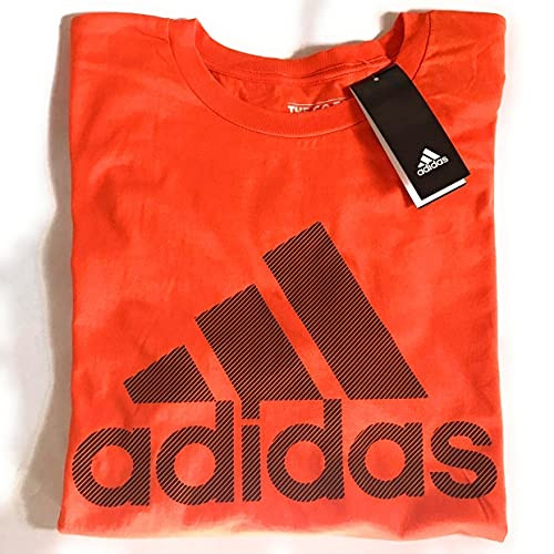 adidas mens Go-To Short Sleeve Tee Orange/Dark Grey X-Large adidas mens Go-To Short Sleeve Tee Orange/Dark Grey X-Large