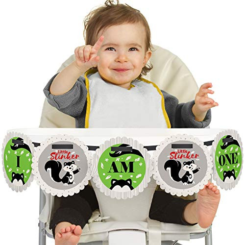 Big Dot of Happiness Little Stinker 1st Birthday - I Am One - First Birthday High Chair Banner