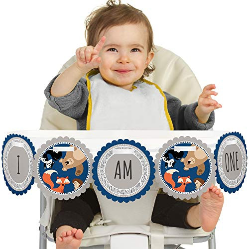 Big Dot of Happiness Stay Wild - Forest Animals 1st Birthday - I Am One - First Birthday High Chair Banner Big Dot of Happiness Stay Wild - Forest Animals 1st Birthday - I Am One - First Birthday High Chair Banner