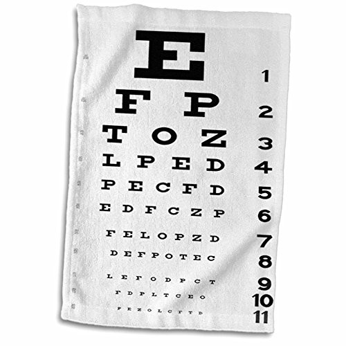 3D Rose Eye Chart TWL_17146_1 Towel- 15inch x 22inch