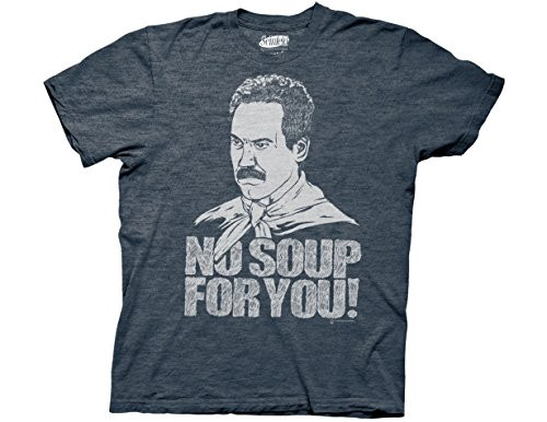 Ripple Junction Seinfeld No Soup for You Adult T-Shirt Large Navy Heather