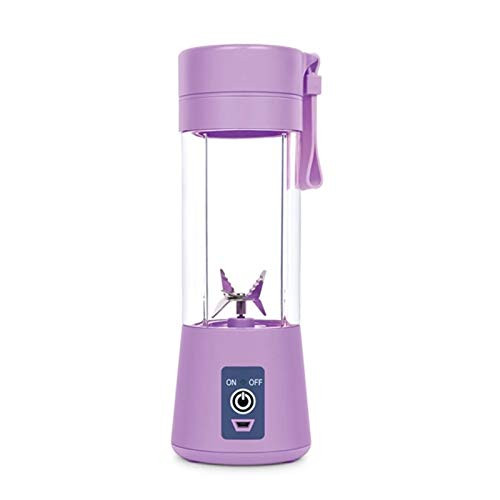 ALIKEE 380ML Portable Blender USB Rechargeable Juicer Cup Smoothies Mixer Fruit Machine 6 Blades Juicer -Purple