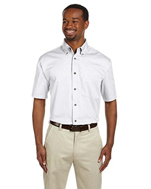 Harriton Men's Easy Blend Twill Shirt With Stain-Release- XL- White