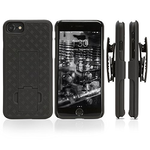 Holster for Apple iPhone 7 -Holster by BoxWave- - DualPlus Holster Case with Bonus Keychain Charger- Shell Cover and Belt Clip Holster with Kickstand for Apple iPhone 7- Apple iPhone 7- 8 - Jet Black Holster for Apple iPhone 7 -Holster by BoxWave- - DualPlus Holster Case with Bonus Keychain Charger- Shell Cover and Belt Clip Holster with Kickstand for Apple iPhone 7- Apple iPhone 7- 8 - Jet Black