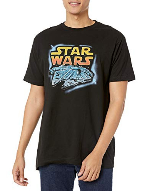 Star Wars Men's Millennium Falcon Short Sleeve T-Shirt- Black- X- Large
