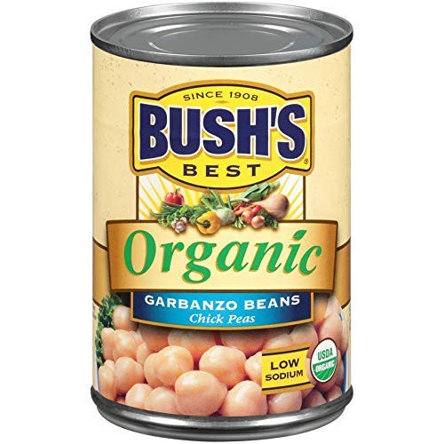BUSH'S BEST Organic Garbanzo Beans- 15 Ounce Can -Canned Beans-USDA Certified Organic- Source of Plant Based Protein and Fiber- Low Fat- Gluten Free -Pack - 6- BUSH'S BEST Organic Garbanzo Beans- 15 Ounce Can -Canned Beans-USDA Certified Organic- Source of Plant Based Protein and Fiber- Low Fat- Gluten Free -Pack - 6-