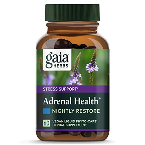 Gaia Herbs Adrenal Health Nightly Restore- Vegan Liquid Capsules- 60 Count - Calming Sleep and Stress Support- Ashwagandha- Reishi- Cordyceps- Lemon Balm Gaia Herbs Adrenal Health Nightly Restore- Vegan Liquid Capsules- 60 Count - Calming Sleep and Stress Support- Ashwagandha- Reishi- Cordyceps- Lemon Balm