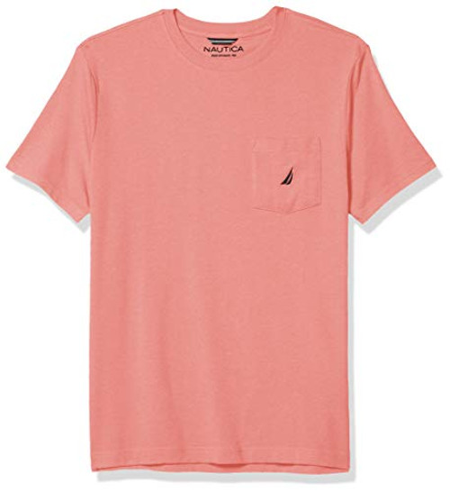 Nautica Men's Big and Tall Solid Crew Neck Short Sleeve Pocket T-Shirt- Pale Coral- 4XLT Tall Nautica Men's Big and Tall Solid Crew Neck Short Sleeve Pocket T-Shirt- Pale Coral- 4XLT Tall