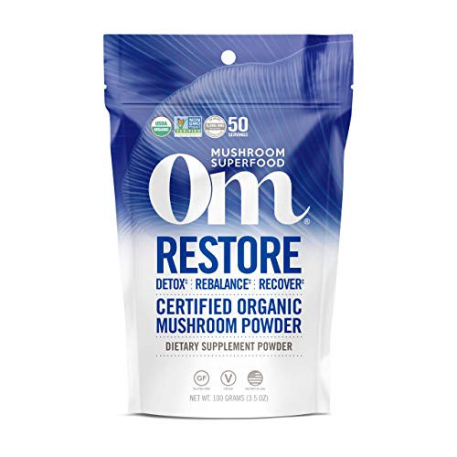Om Organic Mushroom Superfood Powder- Restore- Detox Recovery -50 Servings-- Cordyceps  and  Reishi- Immune Support Supplement- 3.5 Ounce -Pack of 1-