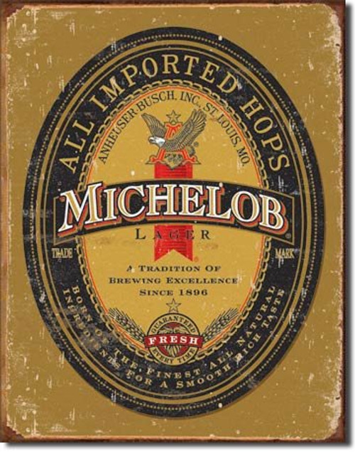 The Finest Website Inc. New Michelob Beer 16" x 12.5" (D1392) Vintage Weathered Look Beer Tin Sign The Finest Website Inc. New Michelob Beer 16" x 12.5" (D1392) Vintage Weathered Look Beer Tin Sign