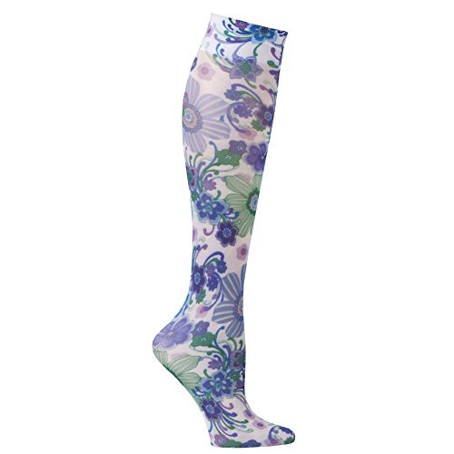 Celeste Stein Women's Mild Compression Knee High Stockings - Raining Flowers