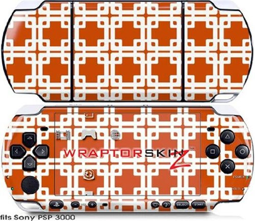 Sony PSP 3000 Decal Style Skin - Boxed Burnt Orange