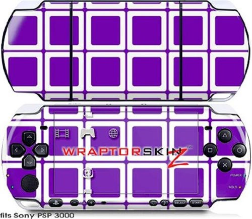 Sony PSP 3000 Decal Style Skin - Squared Purple