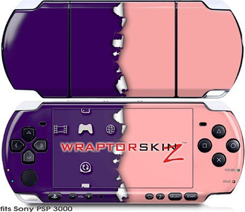 Sony PSP 3000 Decal Style Skin - Ripped Colors Purple Pink