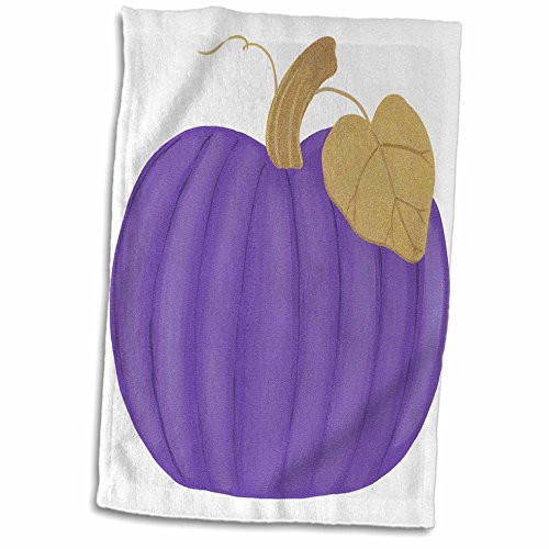 3D Rose Purple Pumpkin with Gold Leaf TWL_15307_1 Towel- 15inch x 22inch