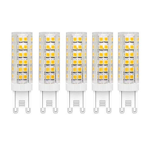 5 Pack Super Bright 7W G9 LED Light Bulbs Capsule Corn Lamp Bulbs Warm White 3000K 600Lm AC110-120V Replace 50W G9 Halogen Light Bulb,Not Dimmable